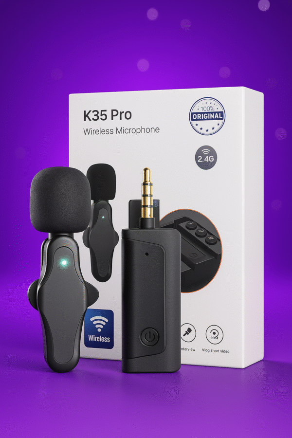 www.dejle.com K35 Pro Wireless Lavalier Microphone – 2.4G Portable Clip-On Mic for Live Shows, Interviews & Vlogs