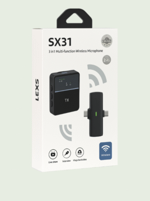 www.dejle.com SX31 3-in-1 Multi-Function Wireless Microphone with 2.4G Transmission – Portable Mic for Live Show, Interviews & Vlogging